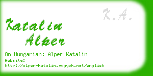 katalin alper business card